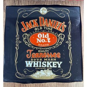 Jack Daniels 13"x13" Mirror Plate Glass Black Tennessee Whiskey Old No. 7 Frame